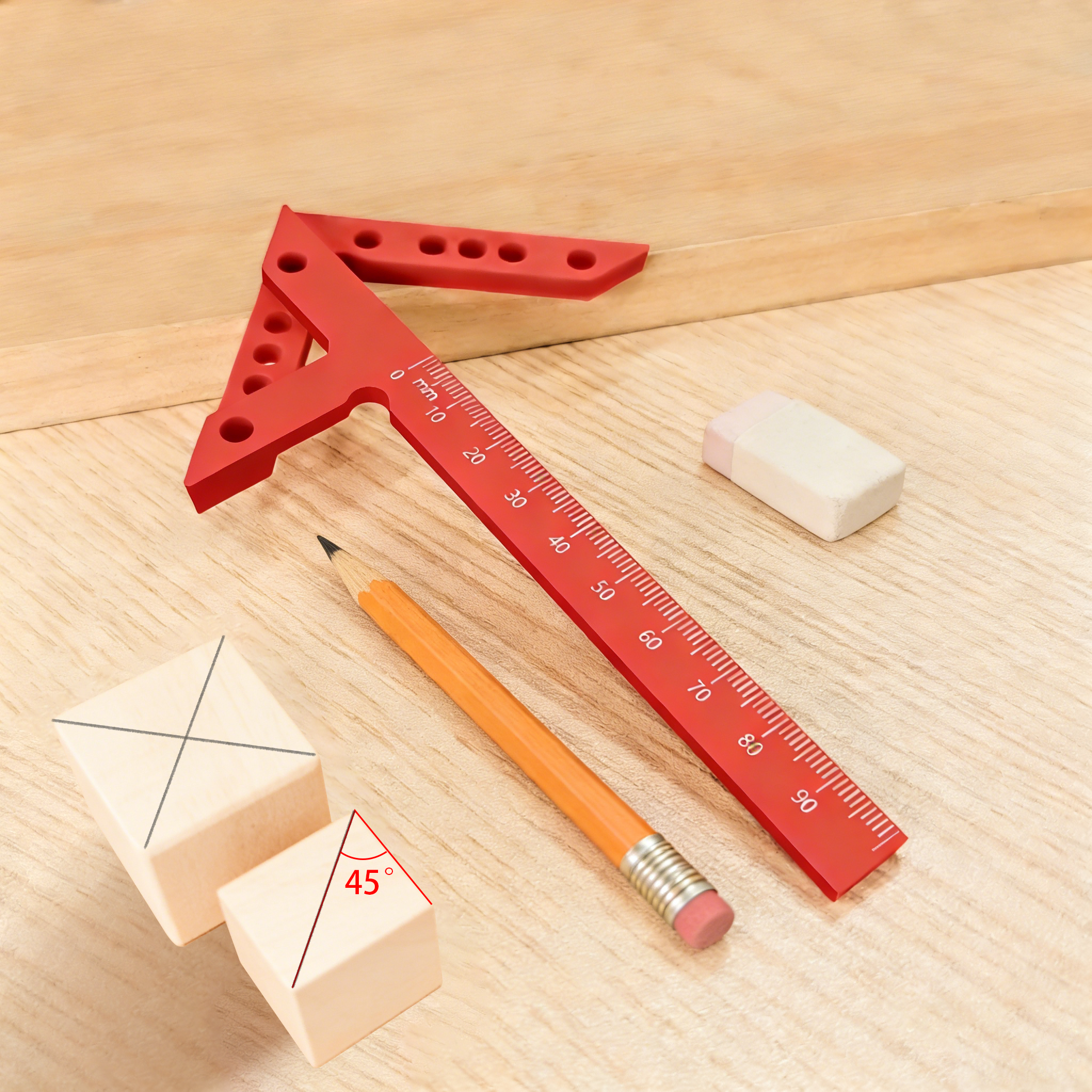 Marking Gauge Tool - Woodworking Center Line Scriber Multi-function Plastic