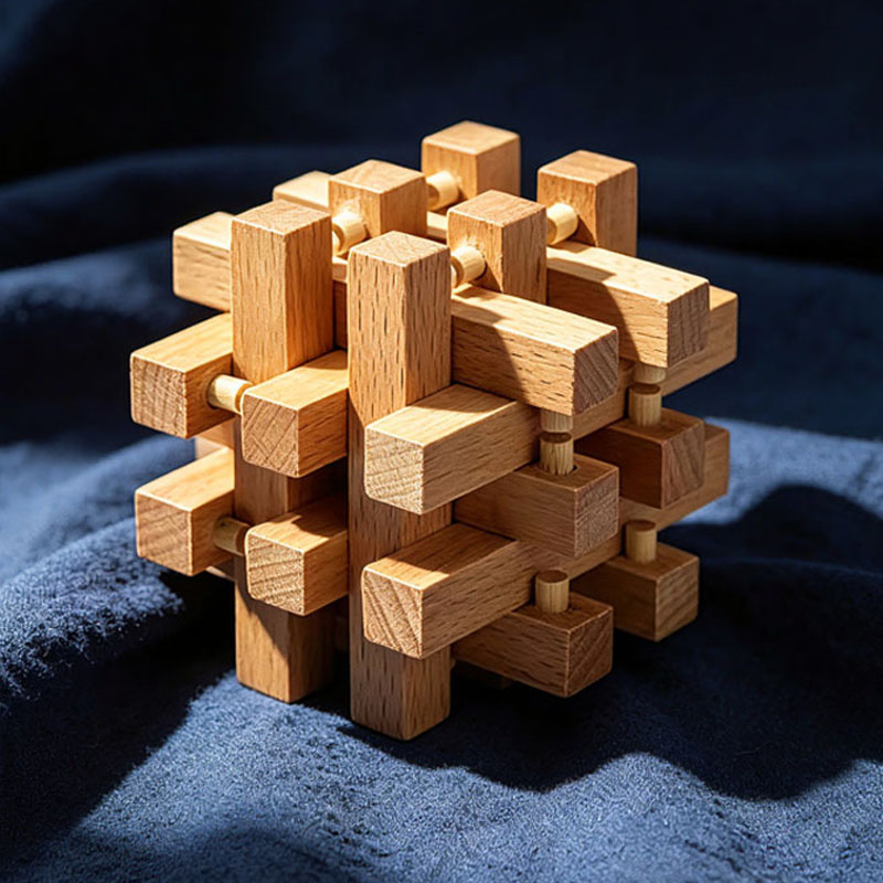 Woodworking Kids Toys - Luban Lock Eighteen LuoHan Wooden IQ