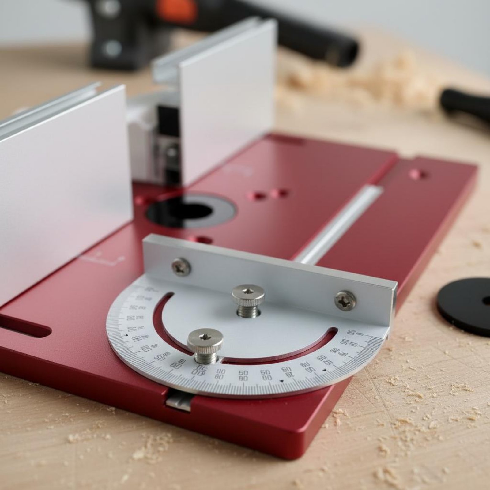 Woodworking Routers - Aluminum Router Flip Plate Precise Scale
