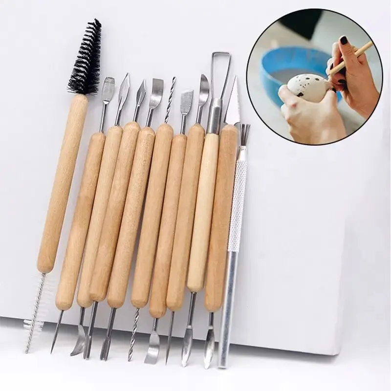 11pcs/set Pottery Tools  Wood  - Wood Chisel Set ulasan dan harga
