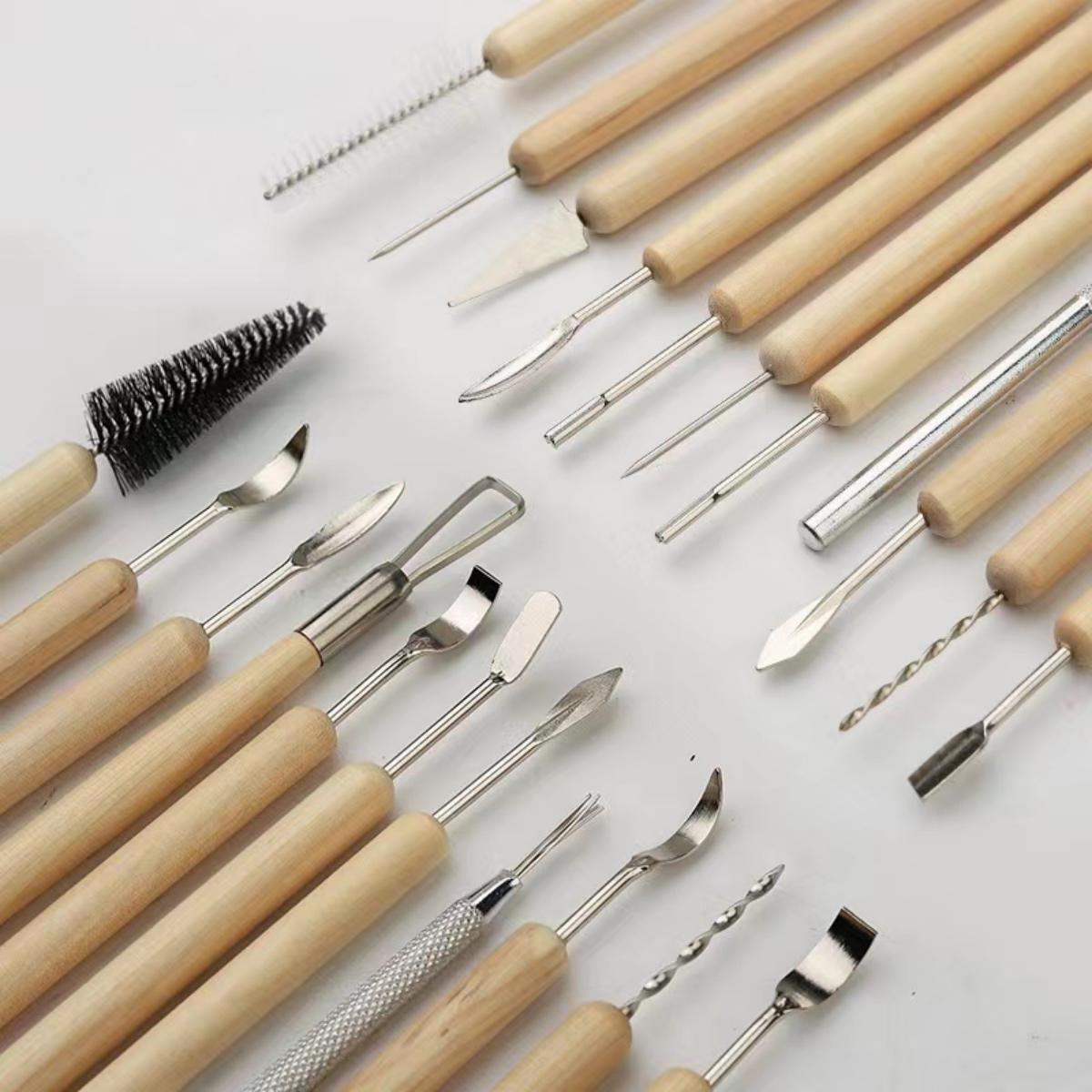 11pcs/set Pottery Tools  Wood  - Wood Chisel Set ulasan dan harga