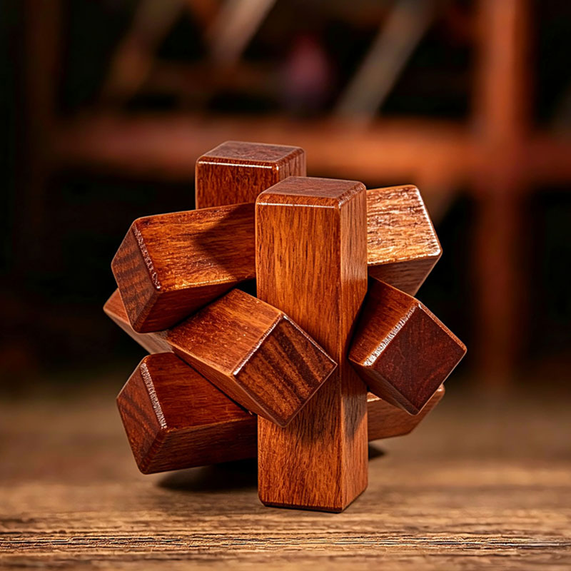 Wooden Knot Puzzle IQ Logic Tr - Woodworking Kids Toys ulasan dan harga
