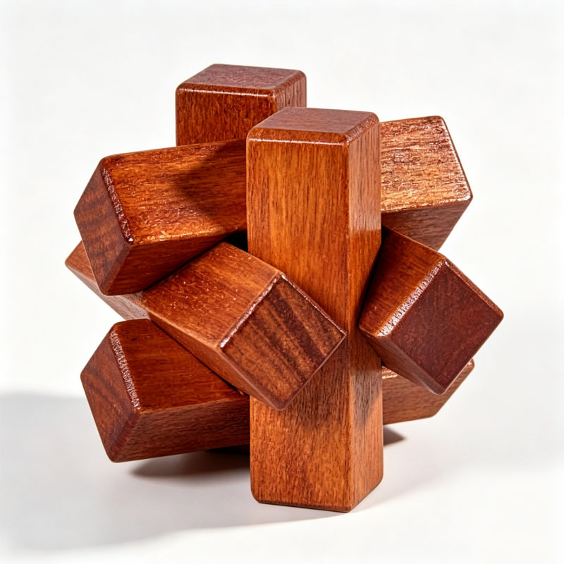Wooden Knot Puzzle IQ Logic Tr - Woodworking Kids Toys ulasan dan harga
