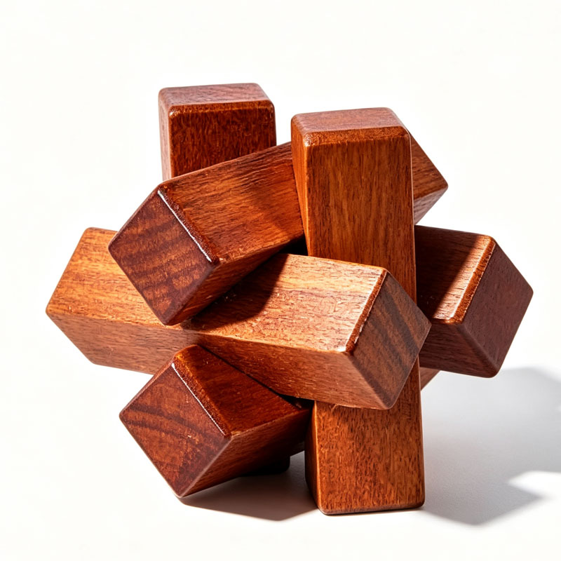 Wooden Knot Puzzle IQ Logic Tr - Woodworking Kids Toys ulasan dan harga