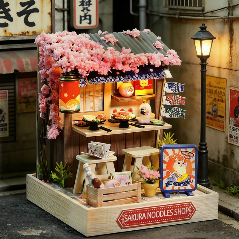 Mini Dollhouse Kit Sakura Stre - Woodworking For Kids ulasan dan harga