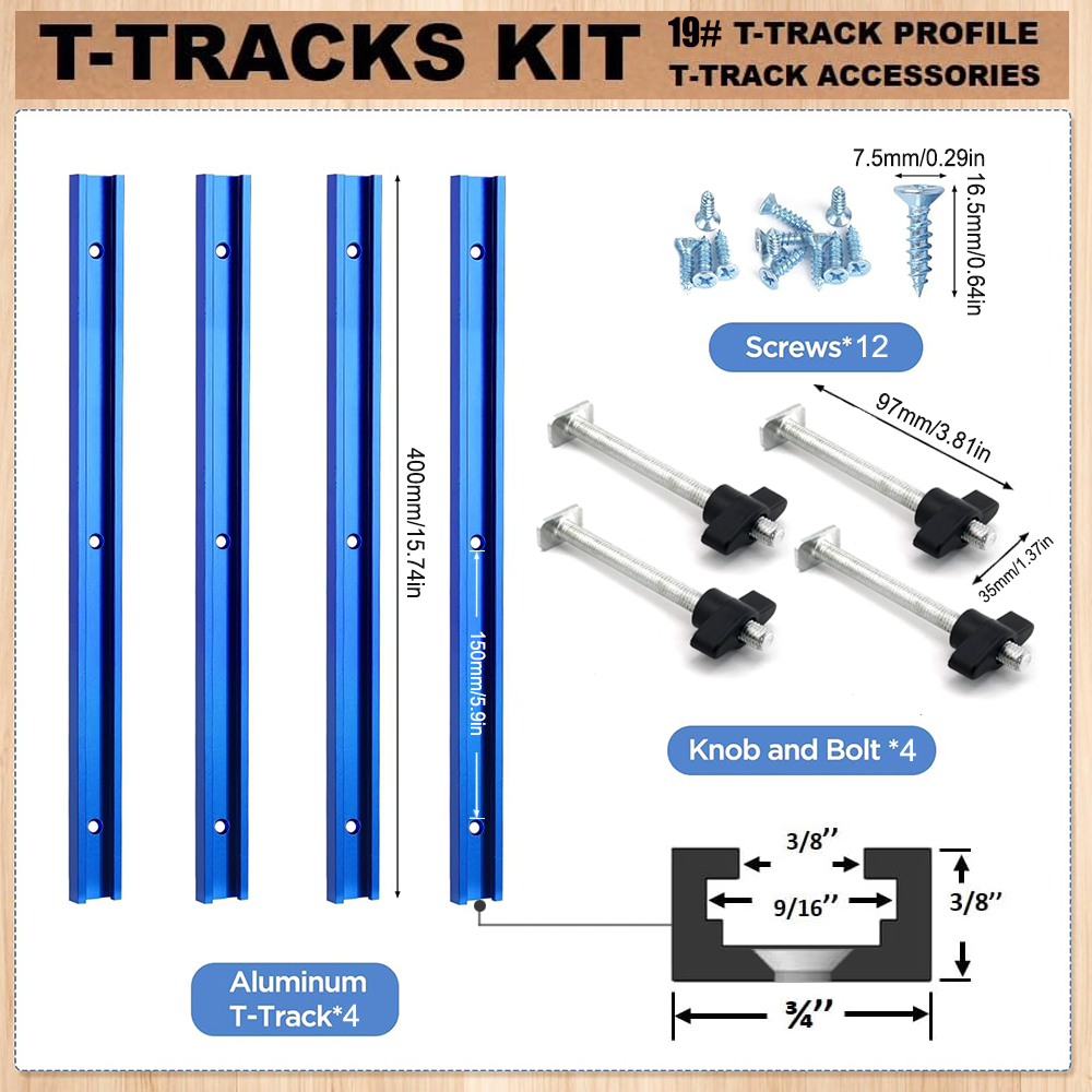 Woodworking 19# T-track Kit an - Woodworking Industries ulasan dan harga