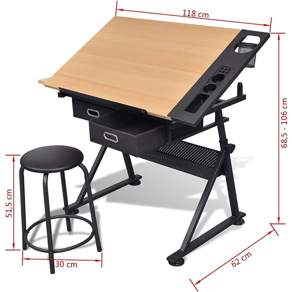 Adjustable Height Drafting Tab - Woodworking Table ulasan dan harga