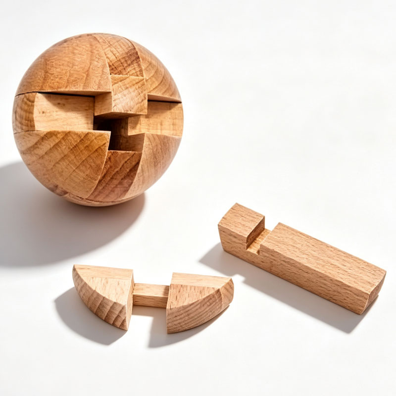 Classic Wooden Puzzle Ball Mag - Woodworking Kids Toys ulasan dan harga