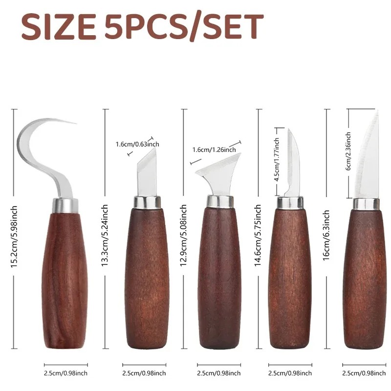 5pcs/Set Tools for Wood Carvin - Wood Chisel Set ulasan dan harga