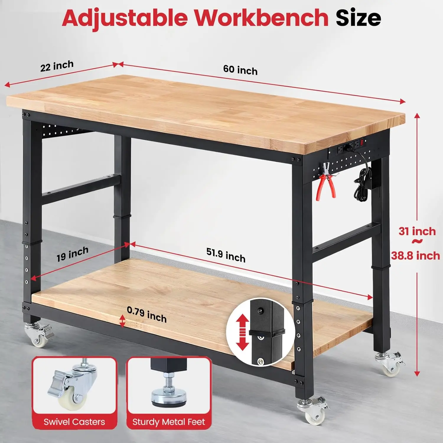 ENJOYWOOD Work Table for Garag - Woodworking Table ulasan dan harga