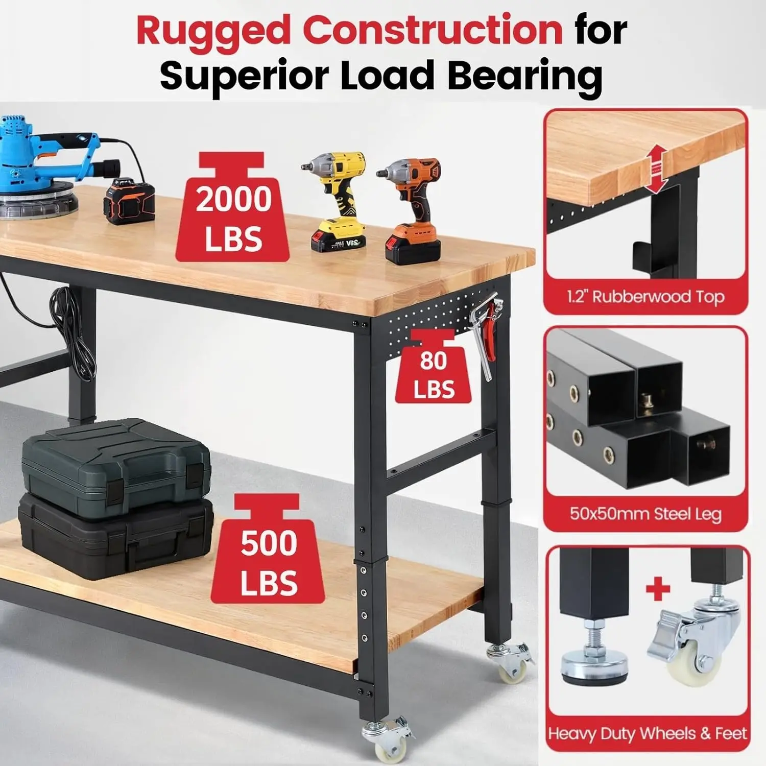 ENJOYWOOD Work Table for Garag - Woodworking Table ulasan dan harga