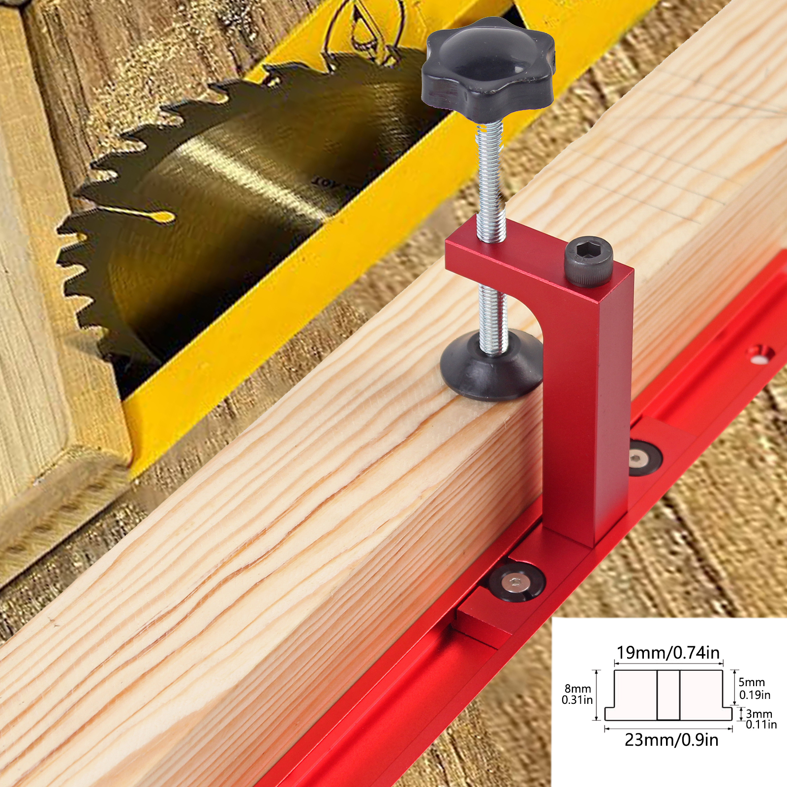1Pc For 30/45 type T-Track Fix - Woodworking Bandsaw ulasan dan harga
