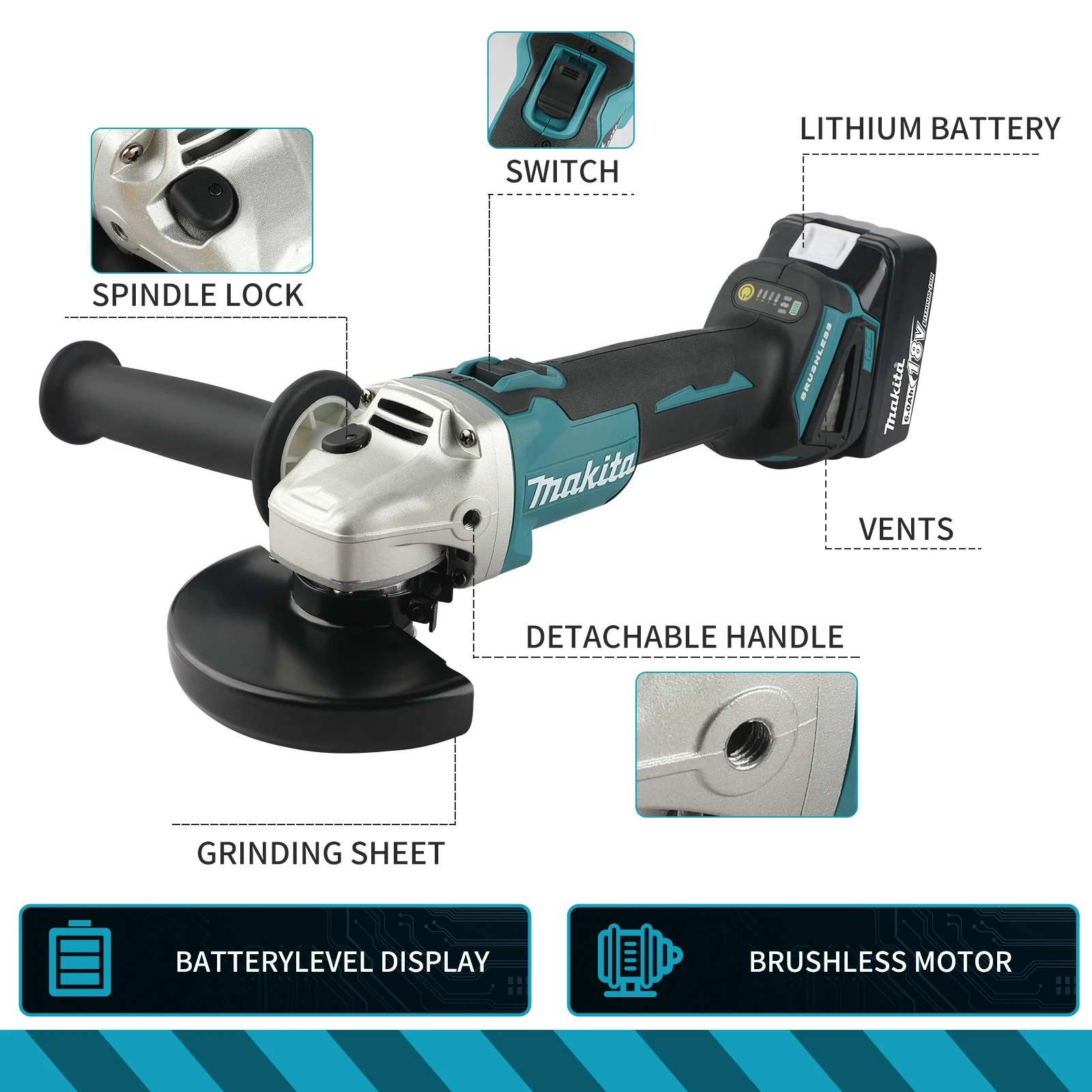 Makita Brushless DGA404 100MM  - Woodworking Ai ulasan dan harga